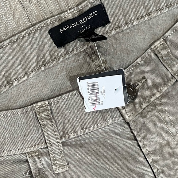 NWT Banana Republic Slim Fit 36W 32L Brown Structured Cotton Khaki Jeans Chinos - Picture 5 of 8